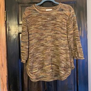 NEW DIRECTIONS Curvy Multicolor Loose Knit  Pullover Sweater Sz 2X